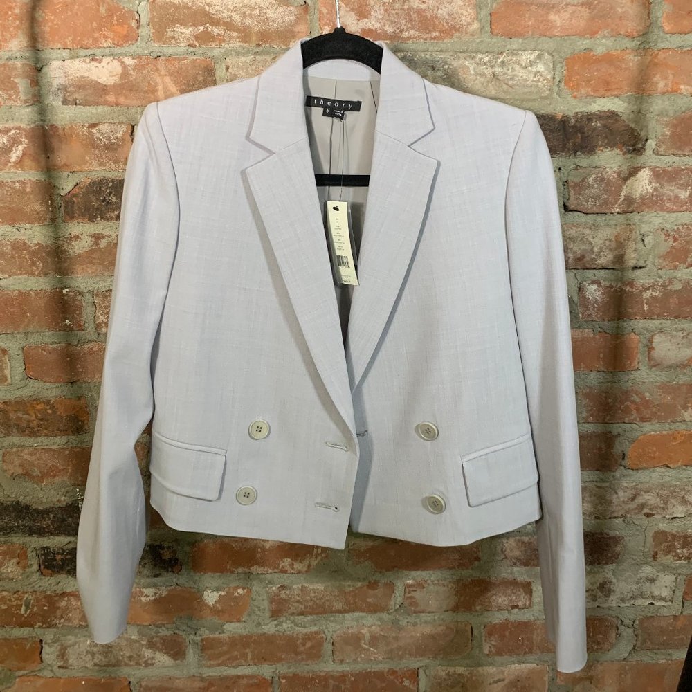 Light Heather Cropper theory Blazer